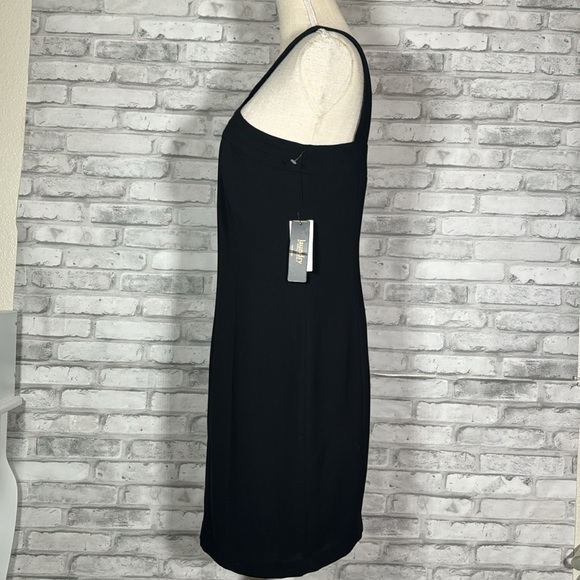 Laundry by Shelli Segal Criss Cross Black Halter Crepe Dress - Picture 4 of 11